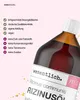 A close-up of a brown glass bottle of castor oil with text and bullet points describing its features. Produktbild-Vorschau
