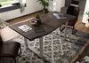 MASSIVMOEBEL24 Baumtisch Akazie 120x90x76 grau Beine silber Produktbild-Vorschau 8