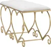 Banc Panca 105 x 51.5 x 37.5 cm Métal MDF Polyester Or Voir les images du produit 4