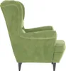 vidaXL Fauteuil à oreilles avec pouf Vert clair velours Voir les images du produit 5