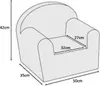 A diagram of a child's armchair with dimensions indicated. Produktbild-Vorschau