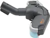 A close-up of a vacuum cleaner attachment with blue bristles. Produktbild-Vorschau