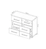 Kommode Megy – 6 Schubladen – Hochglanz Grau – 108×81×40 cm Produktbild-Vorschau 5