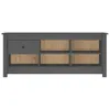vidaXL Botník šedý 110x38x45,5 cm Borovicový masiv Náhled obrázku produktu 3