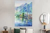 MuchoWow® Poster Gemälde - Ölfarbe - Haus - Berge - Wasser Produktbild-Vorschau 4