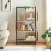 A modern living room with a bookshelf filled with decorative items and books. Náhled obrázku produktu