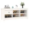 vidaXL Botník bílý 110x38x45,5 cm Borovicový masiv Náhled obrázku produktu 6