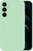 A light green phone case is shown with a portion of a smartphone screen visible on the right. Produktbild-Vorschau