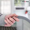 A hand holding a flexible corrugated hose, likely for a washing machine or dishwasher. Produktbild-Vorschau