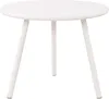 A white round table with three legs on a white background. Podgląd zdjęcia produktu