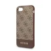 A brown and tan Guess branded iPhone case is shown against a white background. Voir les images du produit