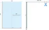Technical drawing of a shower enclosure with dimensions. Produktbild-Vorschau