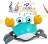 A toy crab with musical notes and sound waves emanating from it. Produktbild-Vorschau