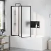 vidaXL Parete doccia nera 132 x 2 x 140 cm in alluminio e Anteprima dell’immagine prodotto 3