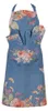 Clayre & Eef Ofenhandschuh 18x30 cm Blau Baumwolle Blumen Produktbild-Vorschau 3