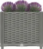 A grey planter box filled with purple flowers, shown from the front. Náhled obrázku produktu