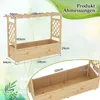 A wooden planter box with a trellis and a hanging roof, with dimensions indicated by text overlays. Náhled obrázku produktu
