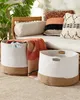 BELIANI Textilkorb 2er Set Weiß u. Beige aus Baumwolle Jute Produktbild-Vorschau 2