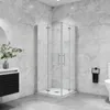 B:90xT:80x197cm 180°Falttür Nano+ESG Glas Eckeinstieg Produktbild-Vorschau 1