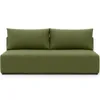 A green boucle sofa shown from the front on a white background. Anteprima dell’immagine prodotto