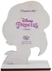 The back of a wooden cutout of a Disney Princess character, showing branding and product information. Voir les images du produit