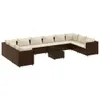 11-tlg. Garten-Lounge-Set mit Kissen Braun Poly Rattan - Produktbild-Vorschau 2