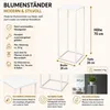DanDiBo Blumenhocker Metall Weiß Eckig 70 cm Blumenständer Produktbild-Vorschau 2