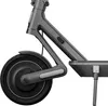 A close-up view of the front wheel and part of the frame of an electric scooter. Produktbild-Vorschau