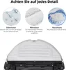 Close-up views of cleaning pads and a robot vacuum cleaner. Produktbild-Vorschau