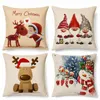 Weihnachtskissenbezüge 4er Set 45x45 cm aus Leinenstoff, Produktbild-Vorschau 1