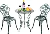 A three-piece bistro set with a round table and two chairs, decorated with rose motifs, set against a white background. Náhľad obrázku produktu