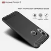A black phone case with a brushed texture is shown at an angle on a light gray background. Text and icons describing the features of the case are present. Produktbild-Vorschau