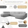 AX LIVING XXL Sofa U Form Didim Hellgrau 378cm breit modern Produktbild-Vorschau 5