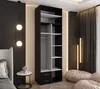 Drehtürenschrank 242x80x48 cm Schwarz mit 2 Spiegeln, Produktbild-Vorschau 2