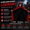 Mantello rosso e nero con cappuccio, ideale per Halloween, Anteprima dell’immagine prodotto 2
