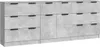 vidaXL Ensemble de 3 sideboards en bois gris béton Voir les images du produit 2