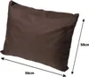 A brown cushion with dimensions indicated. Produktbild-Vorschau