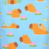 Strandtuch aus Mikrofaser mit Capybara-Design, Hellblau, Produktbild-Vorschau 5