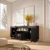 Sideboard, Highboard, 208x35x87cm, 4 Türen, Elektrokamin Produktbild-Vorschau 3