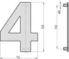 BASI - Hausnummer - HN 160 - 4 - Stahl Anthrazit - Produktbild-Vorschau 3