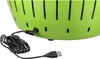 Close-up of the power input port and USB port on a green product. Náhled obrázku produktu