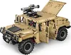 A tan-colored toy military vehicle with a missile launcher on top, shown from a three-quarter front angle with its doors and hood open. Produktbild-Vorschau