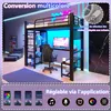 90x200 cm Hochbett mit LED, Schreibtisch, Ablagen, Produktbild-Vorschau 6