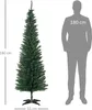 A Christmas tree is shown next to a silhouette of a person for scale, with dimensions indicated. Produktbild-Vorschau