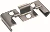 A close-up studio shot of two metal mounting clips against a white background. Produktbild-Vorschau