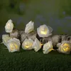 LED Lichterkette Rosen - 10 leuchtende Rosen - Timer - Batteriebetrieb - L: 1,8m - für Innen - weiß Produktbild-Vorschau