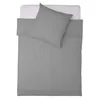 A top-down view of a grey duvet cover and pillowcase set laid out on a white surface. Náhľad obrázku produktu