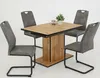A dining table set with four chairs against a white background. Anteprima dell’immagine prodotto