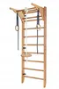 A wooden indoor climbing frame with various accessories attached. Produktbild-Vorschau