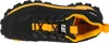 A top-down view of a black and yellow Caterpillar sneaker. Náhľad obrázku produktu